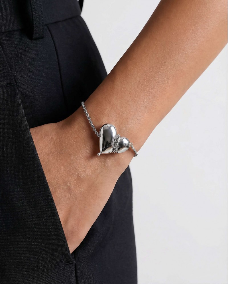 The Puffy Heart Bracelet Silver